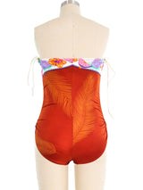 1980's Tropical Strapless Swimsuit Suit arcadeshops.com