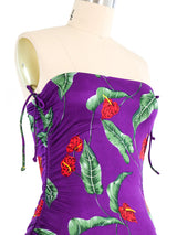 1980's Calla Lily Strapless Swimsuit Suit arcadeshops.com