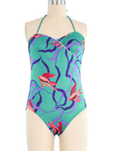 1980's Halter Neck Swimsuit Suit arcadeshops.com