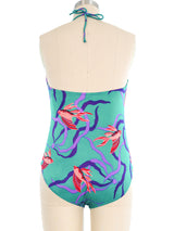 1980's Halter Neck Swimsuit Suit arcadeshops.com