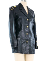 Gianni Versace Cut Out Safety Pin Leather Jacket Jacket arcadeshops.com