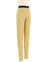 Versace Istante Metallic Gold Lace Pant Bottom arcadeshops.com