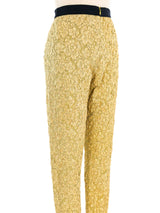 Versace Istante Metallic Gold Lace Pant Bottom arcadeshops.com