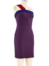 1997 Gianni Versace Couture Colorblock One Shoulder Dress Dress arcadeshops.com