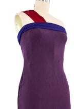1997 Gianni Versace Couture Colorblock One Shoulder Dress Dress arcadeshops.com