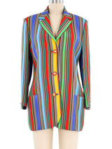 Gianni Versace Couture Stripe Printed Blazer Jacket arcadeshops.com