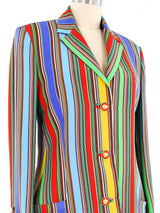 Gianni Versace Couture Stripe Printed Blazer Jacket arcadeshops.com