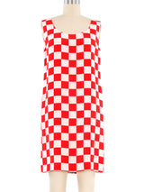 1995 Gianni Versace Couture Checkered Silk Mini Dress Dress arcadeshops.com