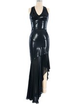 Versace Istante Black Faux Snakeskin Gown Dress arcadeshops.com