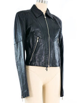 Gianni Versace Cropped Moto Leather Jacket Jacket arcadeshops.com