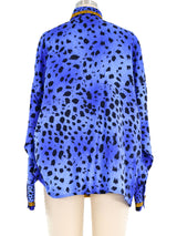 Gianni Versace Couture Baroque Printed Silk Blouse Top arcadeshops.com