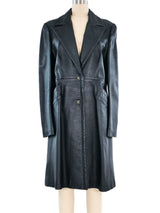 Gianni Versace Versus Black Leather Coat Outerwear arcadeshops.com