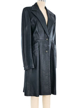 Gianni Versace Versus Black Leather Coat Outerwear arcadeshops.com