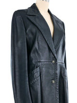 Gianni Versace Versus Black Leather Coat Outerwear arcadeshops.com