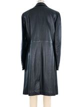Gianni Versace Versus Black Leather Coat Outerwear arcadeshops.com