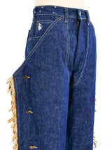 Kenny Rogers Fringed Chap Denim Bottom arcadeshops.com