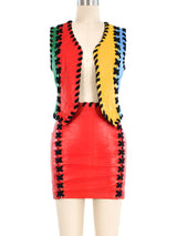 Moschino Colorblock Leather Ensemble Suit arcadeshops.com