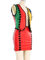Moschino Colorblock Leather Ensemble Suit arcadeshops.com