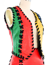 Moschino Colorblock Leather Ensemble Suit arcadeshops.com