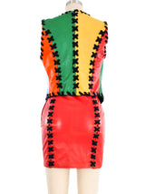 Moschino Colorblock Leather Ensemble Suit arcadeshops.com