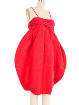 2007 Alexander McQueen Red Silk Architectural Dress Dress arcadeshops.com