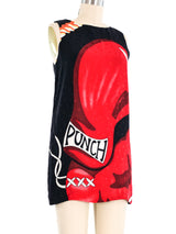1991 Nicole Miller Boxing Gloves Silk Tank Top arcadeshops.com