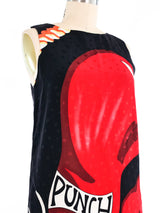 1991 Nicole Miller Boxing Gloves Silk Tank Top arcadeshops.com