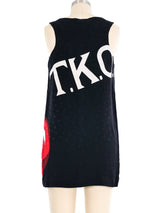 1991 Nicole Miller Boxing Gloves Silk Tank Top arcadeshops.com