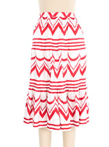 Yves Saint Laurent Printed Ruffled Skirt Ensemble Suit arcadeshops.com