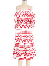 Yves Saint Laurent Printed Ruffled Skirt Ensemble Suit arcadeshops.com