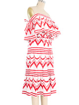 Yves Saint Laurent Printed Ruffled Skirt Ensemble Suit arcadeshops.com