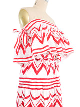 Yves Saint Laurent Printed Ruffled Skirt Ensemble Suit arcadeshops.com