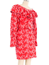 Jan Barboglio Embroidered Ruffle Dress Dress arcadeshops.com