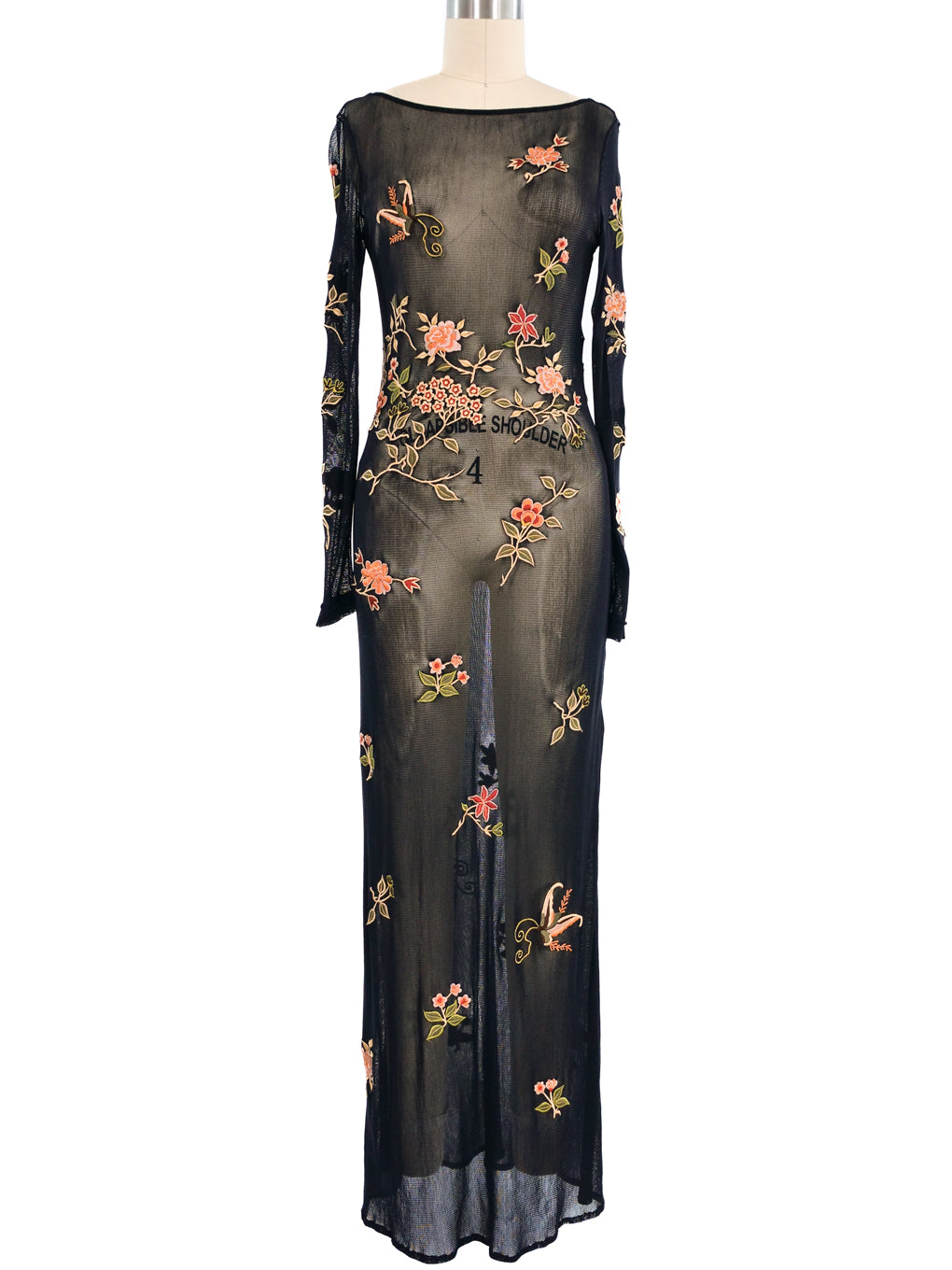 Vivienne Tam Embroidered Mesh Maxi Dress Vivienne Tam Embroidered Mesh Maxi Dress
