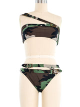 Christian Dior Camo Bandeau Bikini Ensemble Suit arcadeshops.com