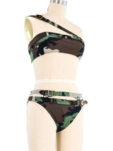 Christian Dior Camo Bandeau Bikini Ensemble Suit arcadeshops.com