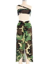 Christian Dior Camo Bandeau Bikini Ensemble Suit arcadeshops.com
