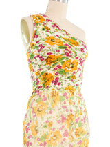 Christian Dior Floral Chiffon Bias Gown Dress arcadeshops.com