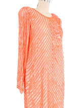 Coral Beaded Silk Chiffon Dress Dress arcadeshops.com