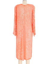 Coral Beaded Silk Chiffon Dress Dress arcadeshops.com