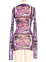 1990's Jean Paul Gaultier Floral Mesh Mini Dress Dress arcadeshops.com
