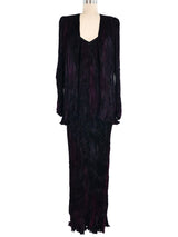 1995 Patricia Lester Plisse Pleated Gown Ensemble Suit arcadeshops.com