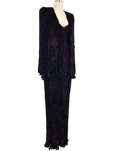 1995 Patricia Lester Plisse Pleated Gown Ensemble Suit arcadeshops.com