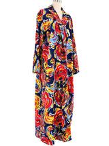 Abstract Printed Corduroy Duster Jacket arcadeshops.com