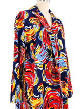 Abstract Printed Corduroy Duster Jacket arcadeshops.com