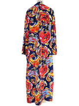 Abstract Printed Corduroy Duster Jacket arcadeshops.com