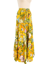 Tiered Floral Print Maxi Skirt Bottom arcadeshops.com