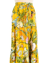 Tiered Floral Print Maxi Skirt Bottom arcadeshops.com