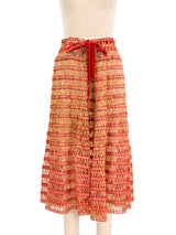 Open Weave Raffia Circle Skirt Bottom arcadeshops.com