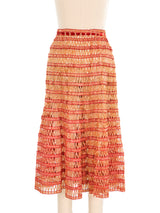 Open Weave Raffia Circle Skirt Bottom arcadeshops.com
